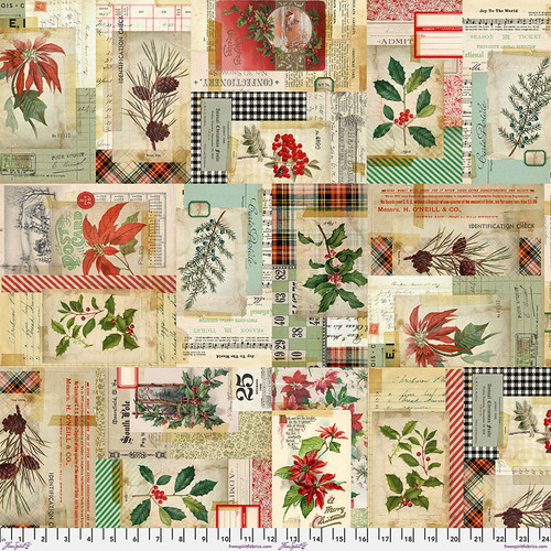 Tim Holtz Holidays Past QUILTBACK Holidays Collage Multi 108"