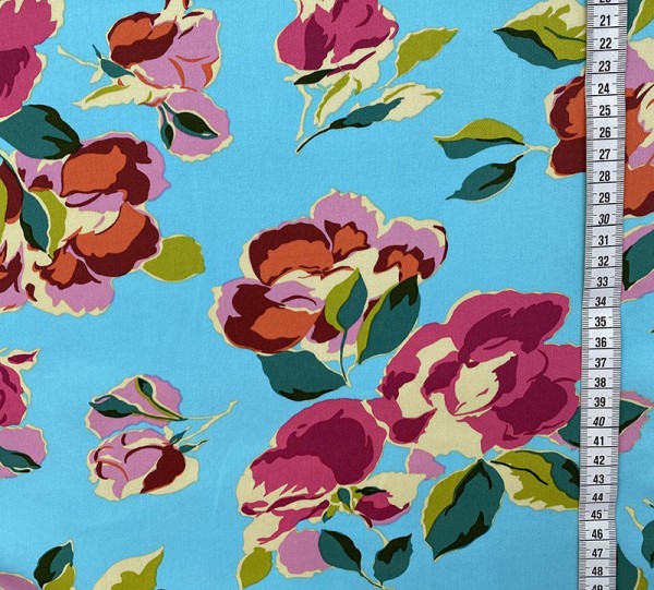 Free Spirit Amy Butler Bright Heart Sateen Natural Beauty azure