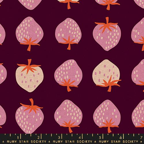 Ruby Star Society Strawberry by Kimberly Kight CANVAS Strawberry Deep Plum