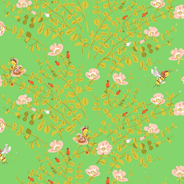 Heather Ross Studio Edit Nanny Bee Green