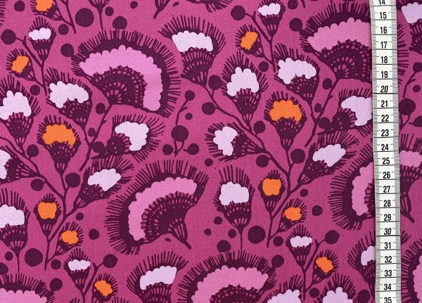 Free Spirit Amy Butler Bright Heart Sateen Feather Fans Plum