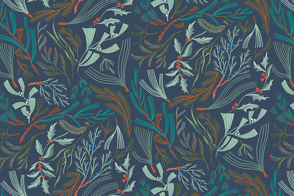 Frosty Forage Rae Ritchie Dear Stella Fabric Foliage Quarts