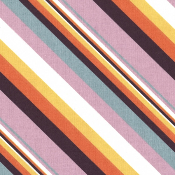 Wachstuch Oilcloth Multi Stripe Brown