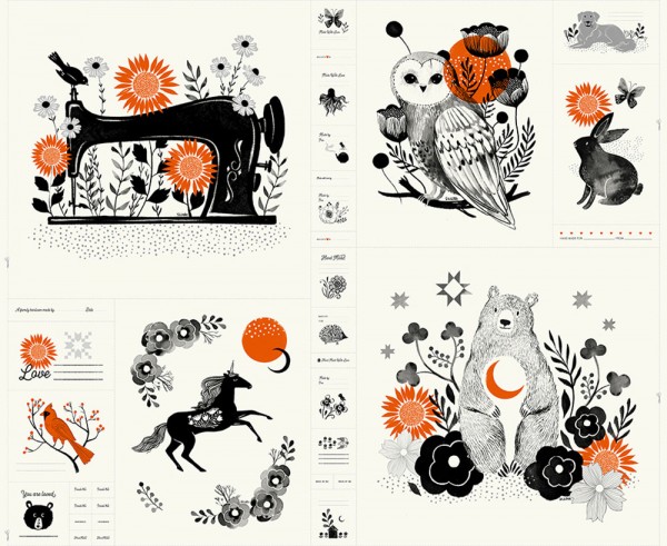 Ruby Star Society Panel Crescent Creme by Sarah Watts