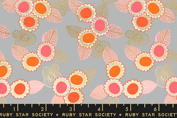 Ruby Star Society Purl by Sarah Watts Embroidered Floral Steel