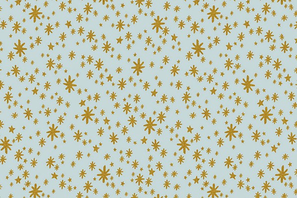 Cotton and Steel Rifle Paper Holiday Classics Starry Night mint metallic