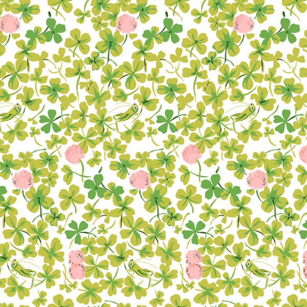 Heather Ross Studio Edit Cricket Clover Pink