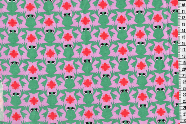 Kiss the frog! acrybeschichtete Baumwolle rosa
