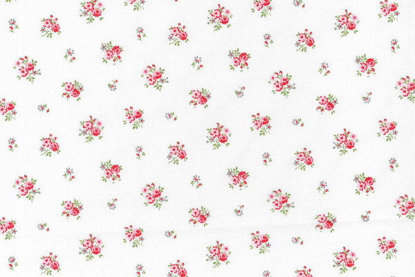 Westfalenstoffe Prinzessin Blumensträuße weiß