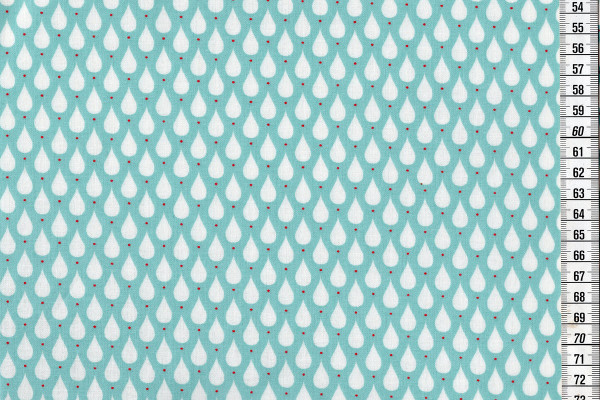 Dekostoff Teardrops Aqua Sky