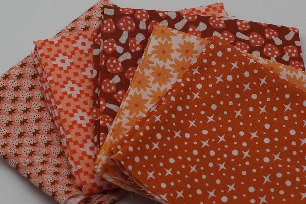 Fat Quarter Set Eilzabeth Hartman Sunroom/Paintbox orange