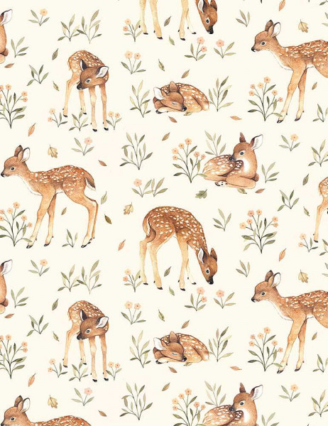 Dear Stella Fabrics Little Forest Nina Stajner Little Fawn cream