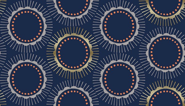 Kibori Tara Navy metallic