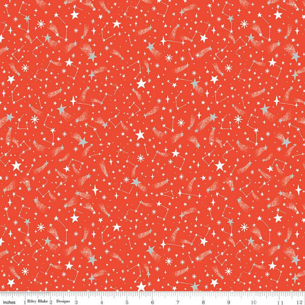 RIley Blake Design TWAS Jill Howarth Fallen Snow Red Sparkle