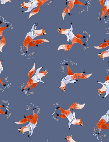 Wild Winter by Rae Ritchie - SKATING FOXES MOONLIGHT