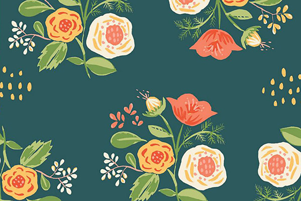 Monaluna Vintage74 Bouquet on Teal