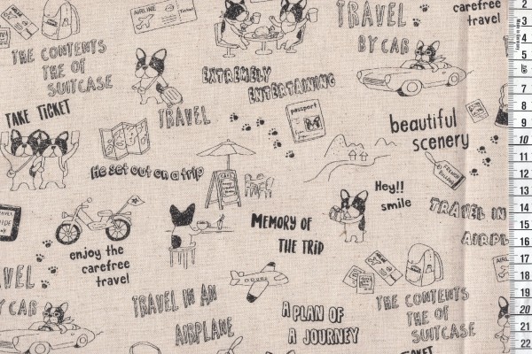 Kokka Canvas French Bulldog Travel natur